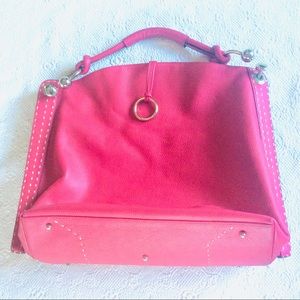 BCBG Maxazria Large Pink Leather Hobo Bag